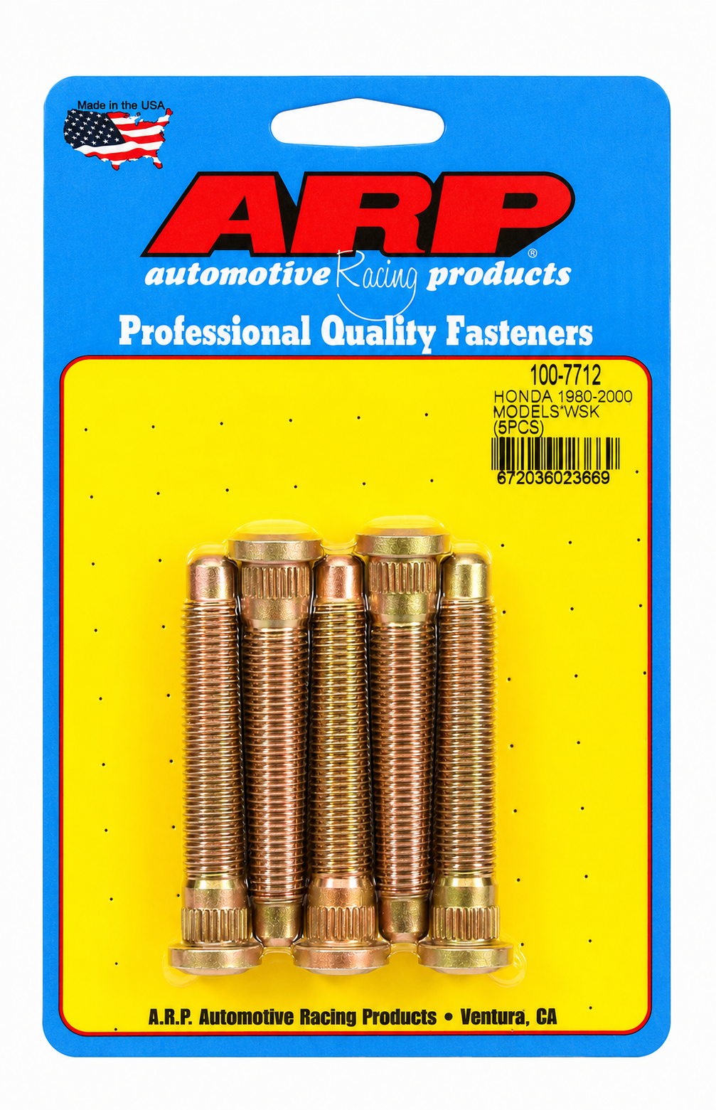 ARP 80-00 Honda M12x2.85inch 5 Wheel Stud Kit