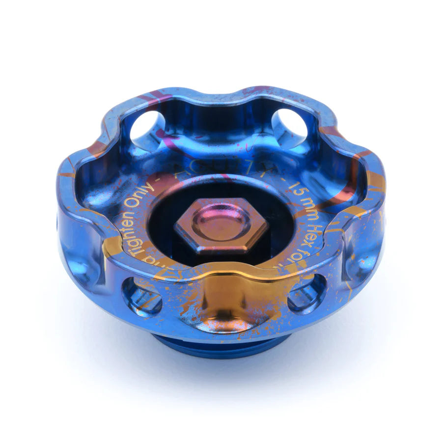 Acuity - Podium-Ti Oil Cap in Splatter Titanium Finish for Hondas/Acuras