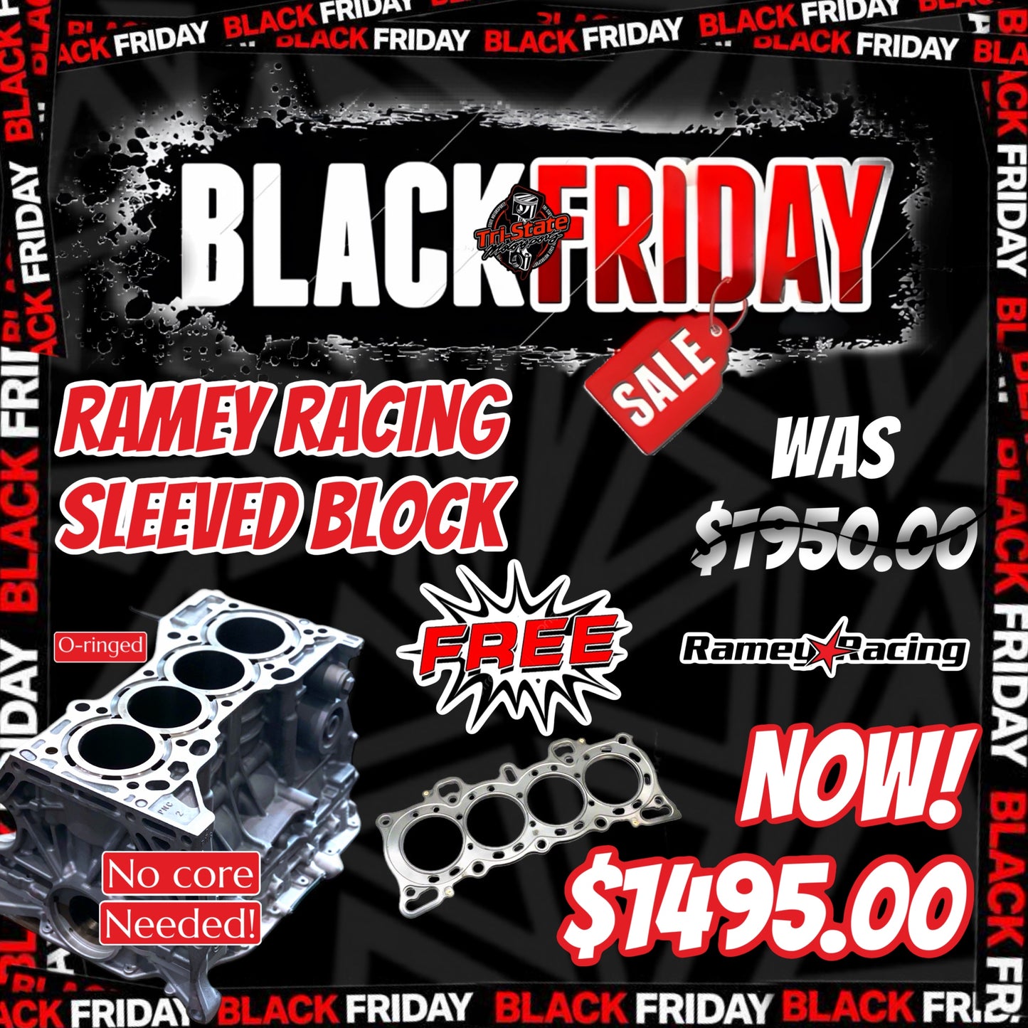 Black Friday Sale - Ramey Racing Sleeved Block W/ Free Cometic Headgasket