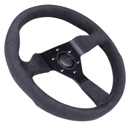 Momo Montecarlo Alcantara Steering Wheel 320 mm - Black/Black Stitch/Black Spokes