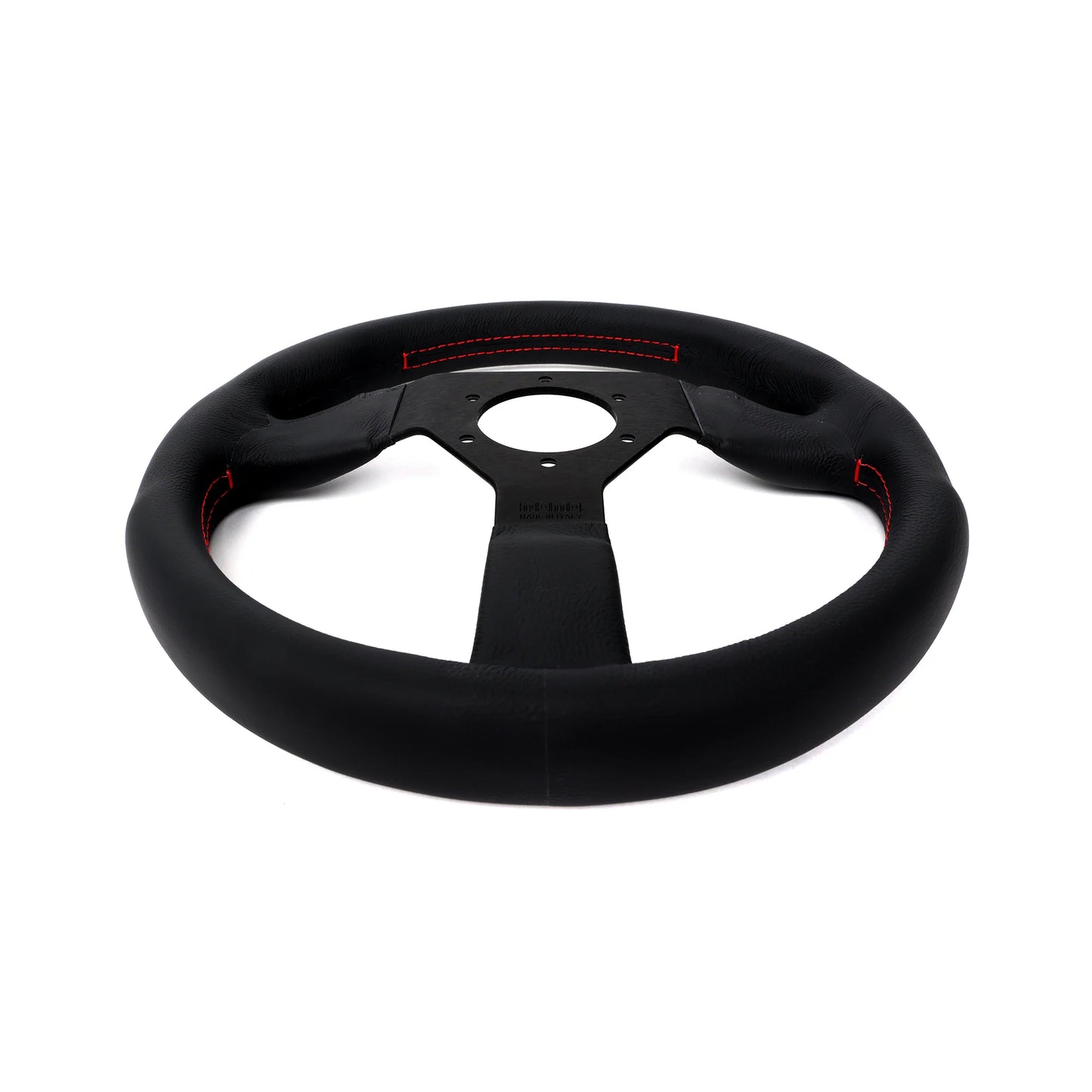 Momo Montecarlo Steering Wheel 350 mm - Black Leather/Red Stitch/Black Spokes