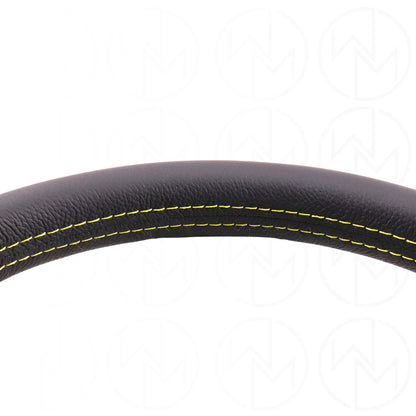 Momo Montecarlo Steering Wheel 350 mm - Black Leather/Yellow Stitch/Black Spokes