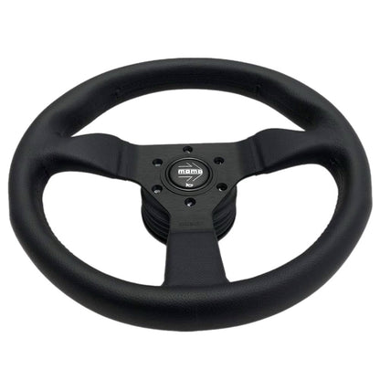 Momo Montecarlo Steering Wheel 350 mm - Black Leather/Black Stitch/Black Spokes