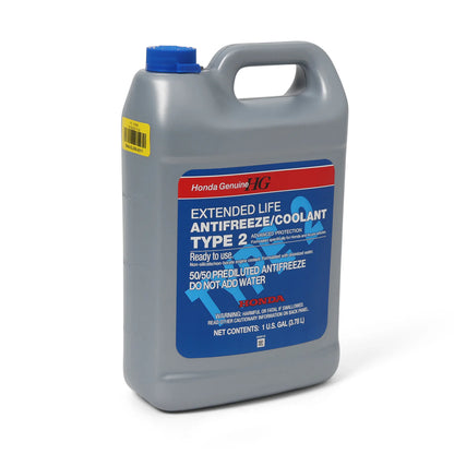 Honda - Genuine Honda Type 2 Antifreeze/Coolant | Pre-Mixed Blue 1 Gallon | 08CLA-P99-0F0A8