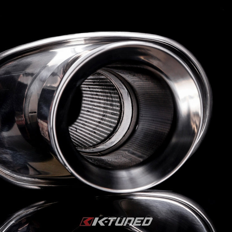 K-Tuned - Universal Muffler - Polished / Short (Offset Inlet / Center Outlet) 2.5" Inlet