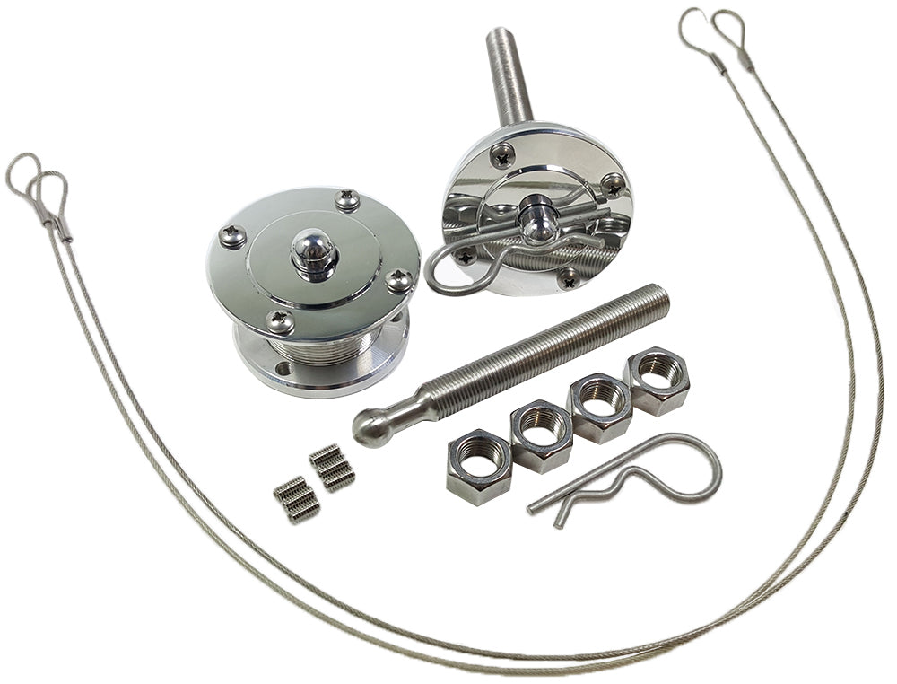 Quik-Latch - Old School Polished Hood Pin Kit