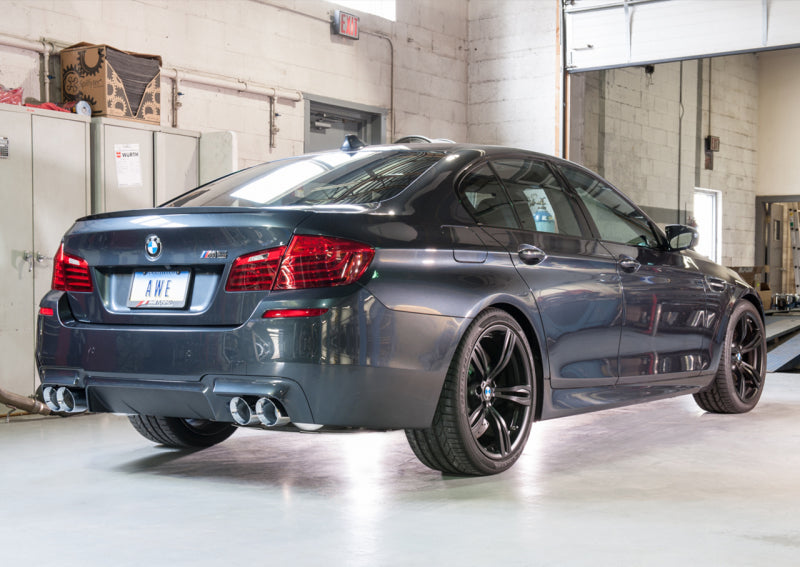 AWE Tuning BMW F10 M5 Touring Edition Axle-Back Exhaust Chrome Silver Tips