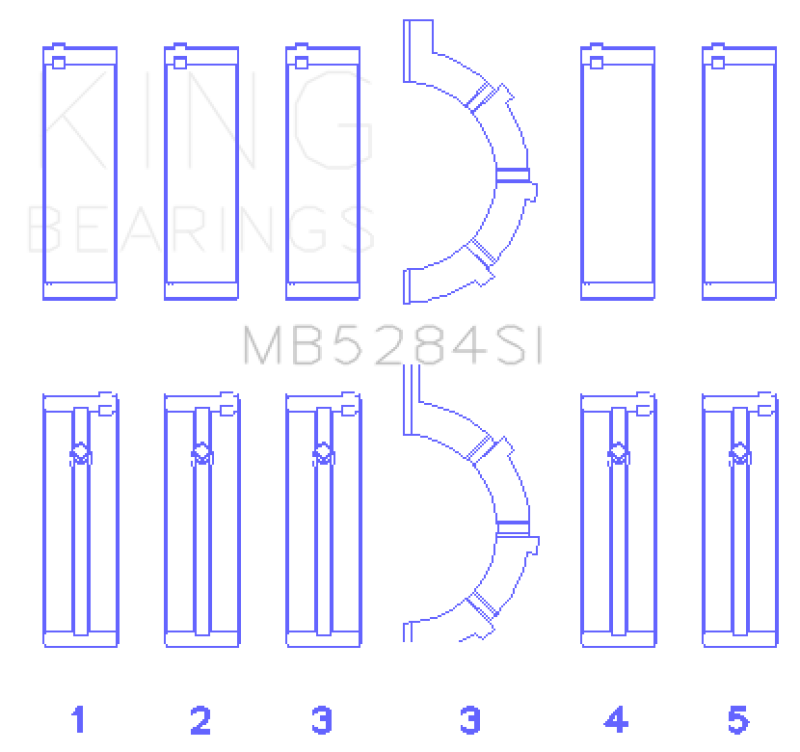 King Engine Bearings Chrysler/Jeep 287Ci 4.7L (Size +0.25mm) Main Bearing Set