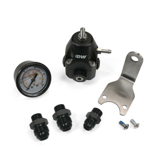 DeatschWerks DWR1000C AFPR + Pressure Gauge + 6AN & 8AN fittings - Anodized Black