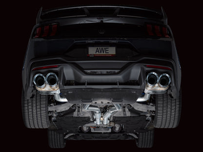 AWE 2024 Ford Mustang Dark Horse S650 RWD SwitchPath Catback Exhaust w/ Quad Chrome Silver Tips