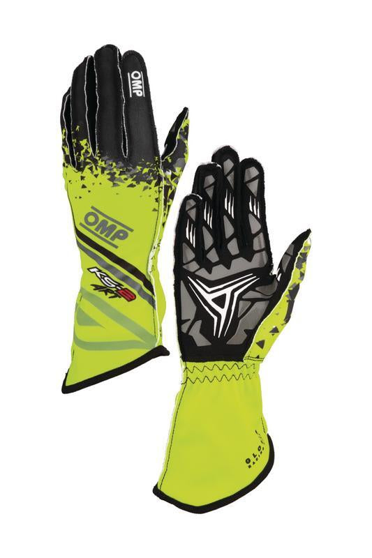 OMP KS-2 ART my2025 KART GLOVES ANTHRACITE / FLUO YELLOW SZ 5 (KIDS)