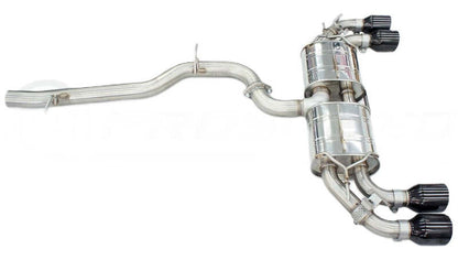 Invidia 2022+ Volkswagen Golf R MK8 76mm R400 Valved Cat Back Exhaust Straight Cut Black Tips