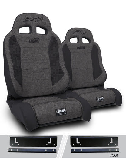 PRP 97-02 Jeep Wrangler TJ Enduro Elite Suspension Seat (Pair) - Trek Edition - Gray