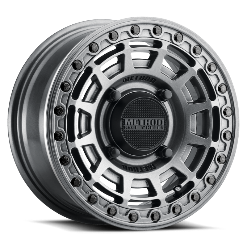 Method MR415 Beadlock 15x7 / 5+2/38mm Offset / 4x156 / 132mm CB Graphite Wheel - Gloss Graphite Ring