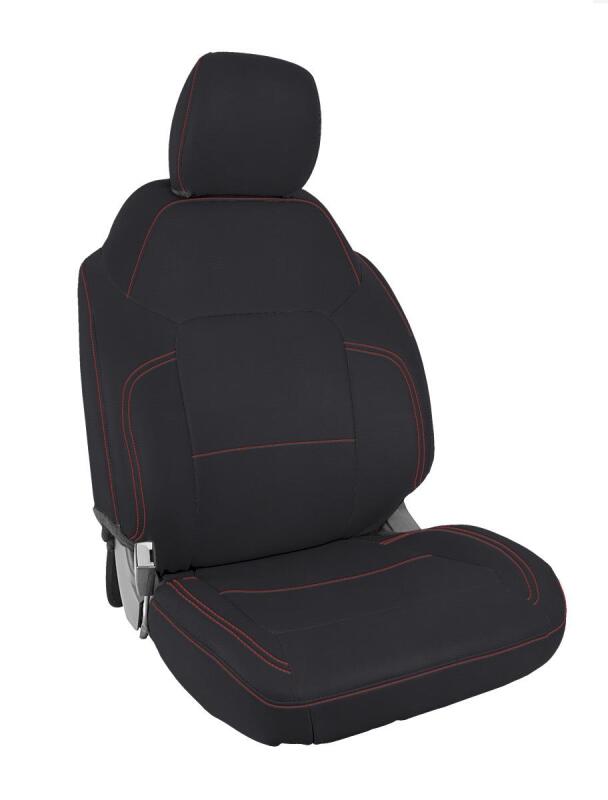 PRP 2021+ Ford Bronco 2 Door Front Seat Covers (Pair) - Black w/ Red Stitching