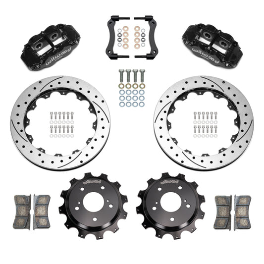 Wilwood 89-02 Nissan Skyline Superlite 4R Rear BBK w/ 13.50in Diameter D/S Rotor - Black