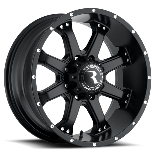 Raceline 991B Assault 17x9in / 8x165.1 BP / 18mm Offset / 125.2mm Bore - Satin Black Wheel