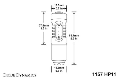 Diode Dynamics 1157 LED Bulb HP11 LED - Amber (Pair)