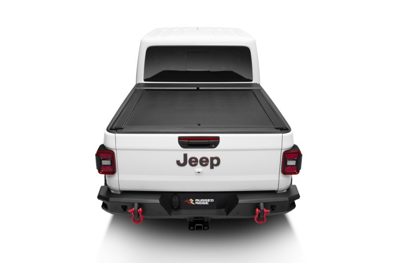 Rugged Ridge 20-22 Jeep Gladiator w/Trail Rail Sys Armis Tonneau Cover w/Max Track - Tex. Blk