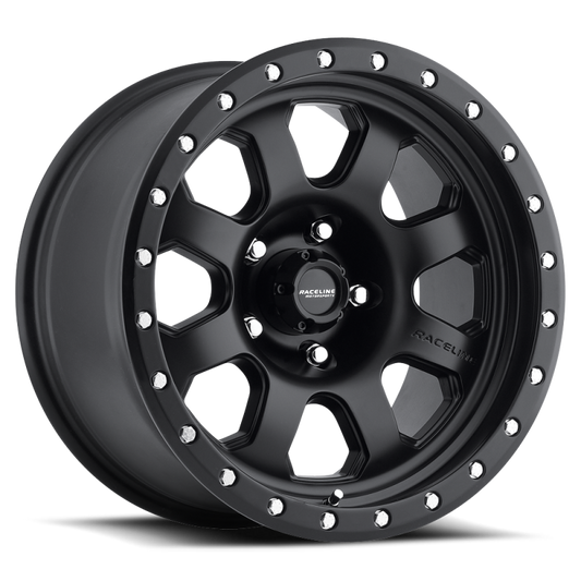 Raceline 929B Avenger 17x9in / 5x127 BP / -12mm Offset / 83.82mm Bore - Satin Black Wheel