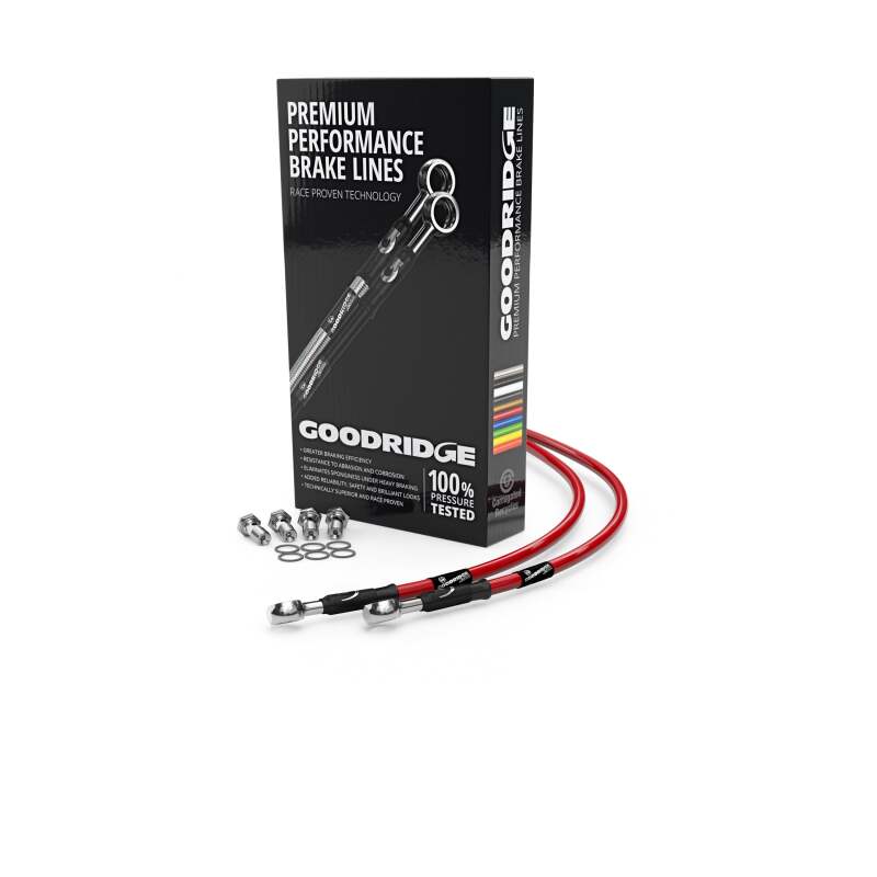 Goodridge 91-96 Kawasaki ZXR750K-L Red Rear SS Brake Lines