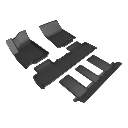 3D MAXider 22-24 RIVIAN R1S Kagu Black Floor Mat - Row 1/2/3