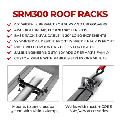 Go Rhino SRM300 Dual Rail Kit (For 40x40in. Rack) - Tex. Blk (Rails ONLY - Req. Platform)