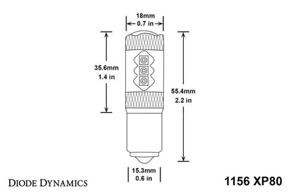 Diode Dynamics 1156 XP80 LED Bulb - Red Four