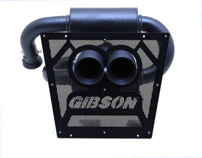 Gibson 2024 Cam-Am Maverick R 4in. T304 Stainless Round Dual Wall Slash-Cut Tip - Black Ceramic