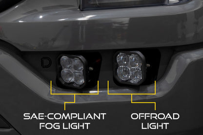 Diode Dynamics 21-22 Ford F-150 SS3 LED Fog Pocket Kit - Yellow Sport