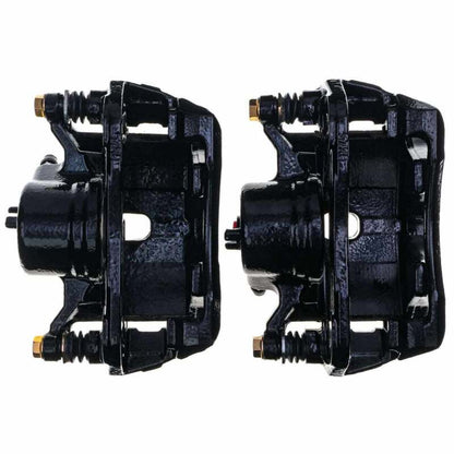 Power Stop 13-15 Acura ILX Front Black Caliper - Pair w/Bracket