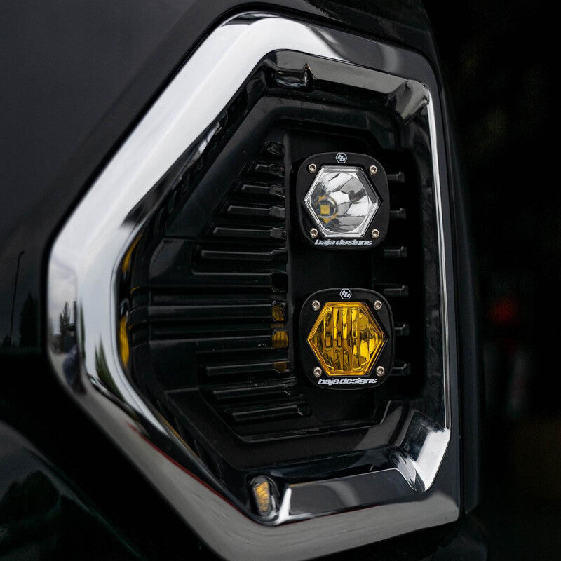 Baja Designs 19+ GMC 1500 S1 Fog Pocket Mount Kit Clear Spot / Amber Wide Cornering