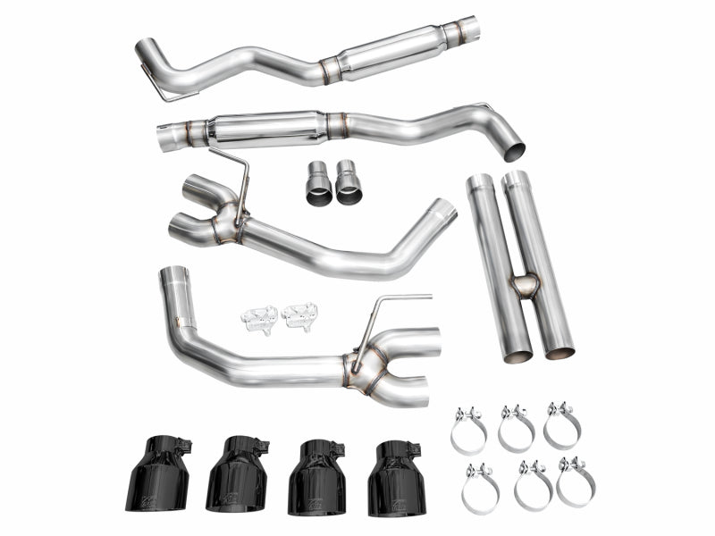 AWE 2024 Ford Mustang Dark Horse S650 RWD Track Edition Catback Exhaust w/ Quad Diamond Black Tips