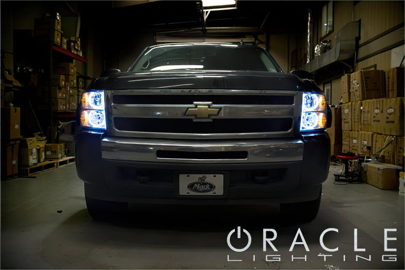 Oracle 07-13 Chevrolet Silverado LED Round Style Headlight Halo Kit - Green