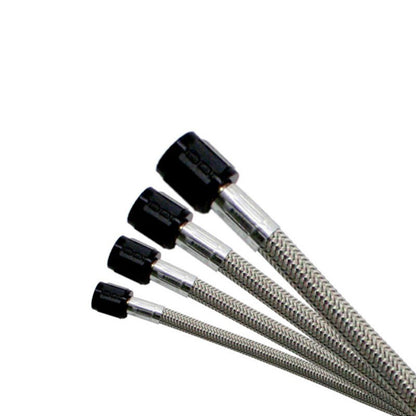 Nitrous Express 4AN 18in Stainless Braided SHO Hose (w/Black 3AN Ends - One End)