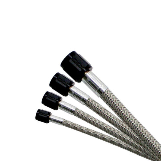 Nitrous Express 4AN 18in Stainless Braided SHO Hose (w/Black 3AN Ends - One End)