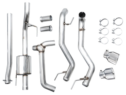AWE Tuning 2021+ Ford F150 Tremor w/ Bumper Cutouts 0FG Non-Resonated Cat-Back w/ Chrome Silver Tips