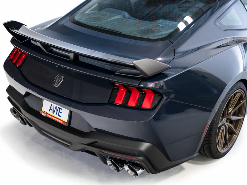 AWE 2024 Ford Mustang Dark Horse S650 RWD SwitchPath Catback Exhaust w/ Quad Chrome Silver Tips