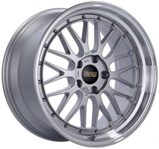 BBS LM 20x9.5 5x112 ET38 PFS Diamond Silver Center Diamond-Cut Rim Wheel - PFS/Clip Req