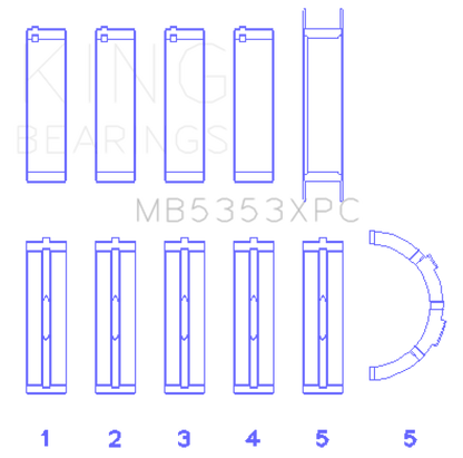 King Engine Bearings Ford 281 4.6L Sohc 16V (Size +.026mm) Main Bearing Set