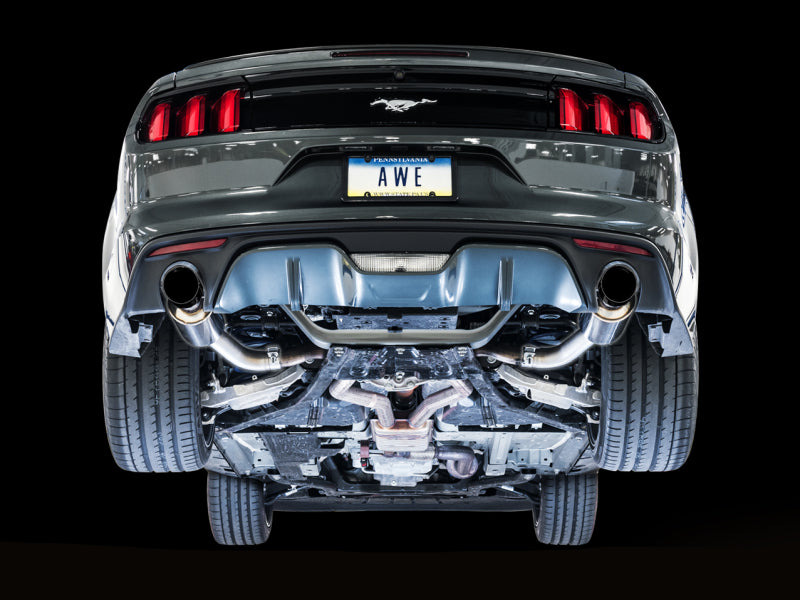 AWE Tuning S550 Mustang EcoBoost Axle-back Exhaust - Touring Edition (Diamond Black Tips)