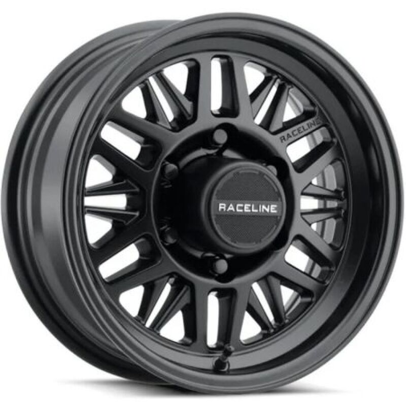 Raceline 451B Ryno TR Trailer 15x6in / 5X5 BP / 0mm Offset / 3.19mm Bore - Satin Black