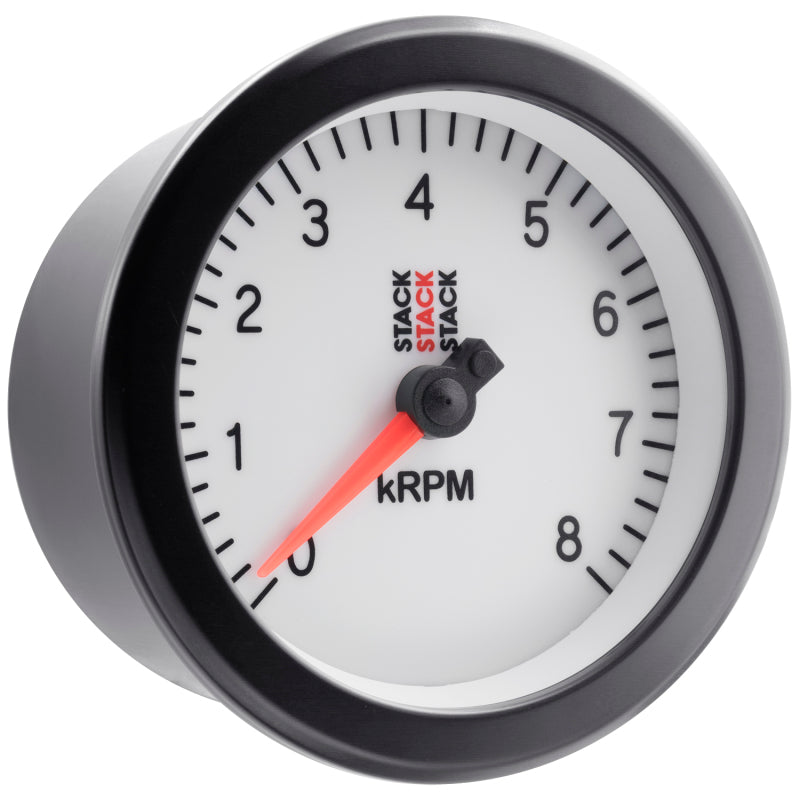 Autometer Stack Sport 88mm 0-8K RPM Tachometer - White