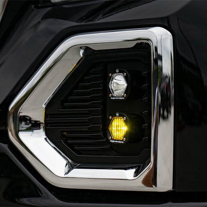 Baja Designs 19+ GMC 1500 S1 Fog Pocket Mount Kit Clear Spot / Amber Wide Cornering