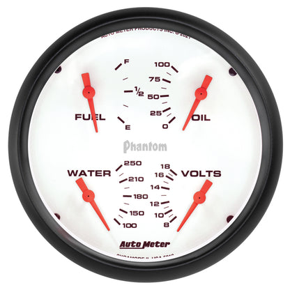 Autometer Phantom Quad 5in. Gauge 0 Ohm (E) - 90 Ohm (F) Electric