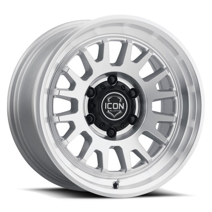 ICON Anza 17x8.5 5x150 25mm Offset 5.75in BS Silver Machined Wheel