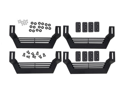 Rampage 1999-2019 Jeep Rock Rail Short Step Universal 4 Piece Set - Black