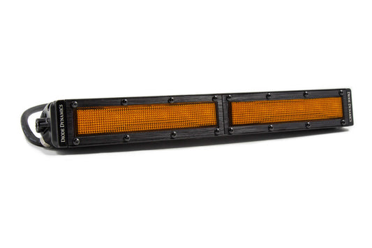 Diode Dynamics 12 In LED Light Bar Single Row Straight - Amber Flood Each Stage Series