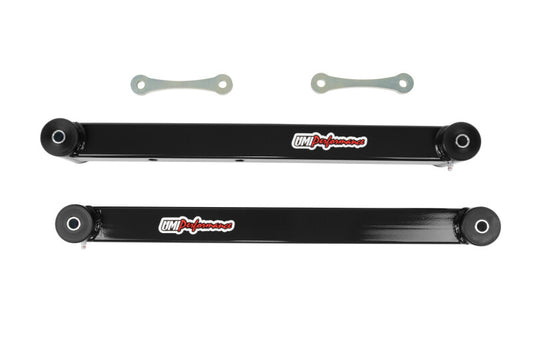 UMI 78-96 GM B-Body Boxed Extended Length Lower Control Arms w/Poly Bushings - Black