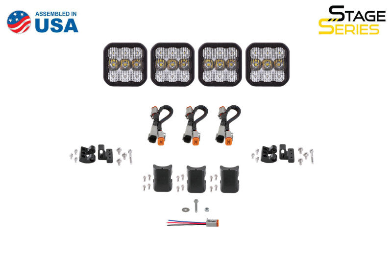 Diode Dynamics SS5 Sport Universal CrossLink 4-Pod Lightbar - Yellow Combo